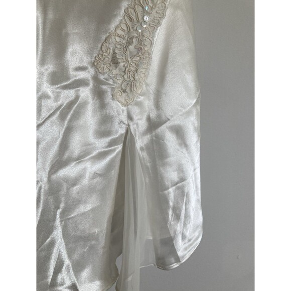 Victoria’s Secret Embellished Lace Slip Dress MEDIUM Sheer Ivory Sequins Sleep - Picture 7 of 13